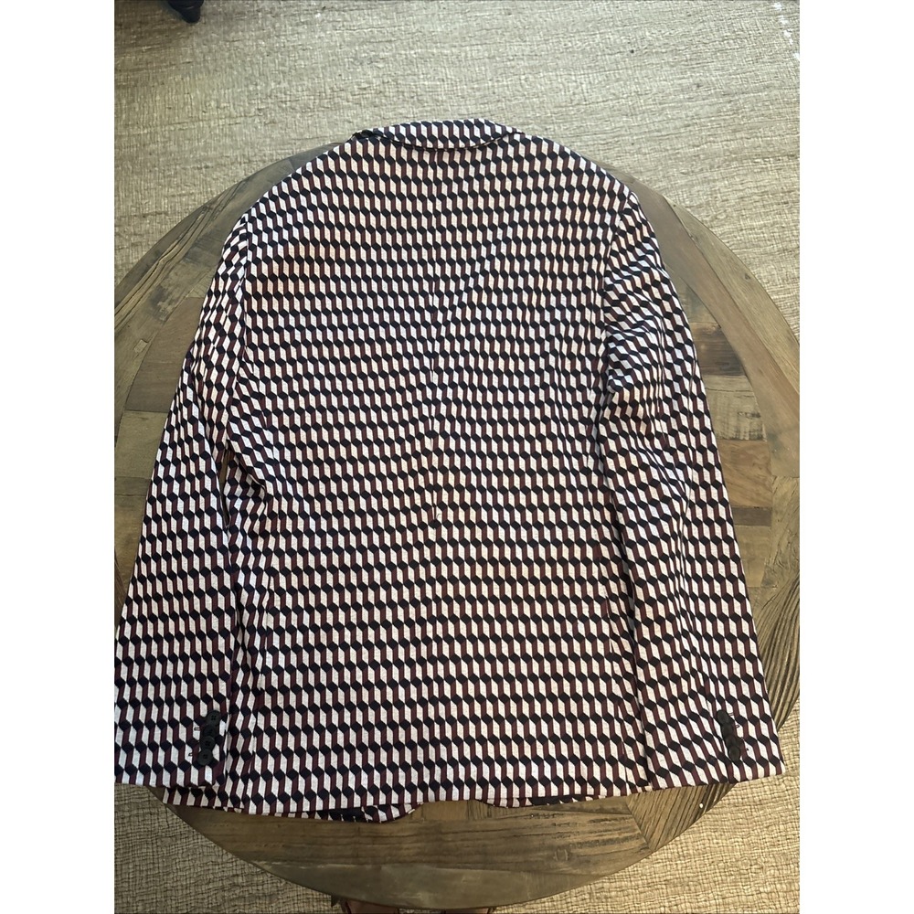 HUGO BOSS Norwin1 Geometric Black Brown Men Blazer Stretch Jacket Size 44R - Picture 4 of 7